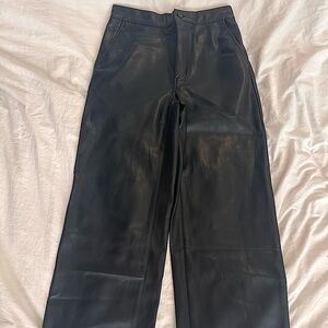 Oak + Fort Cropped Faux Leather Pants Size S